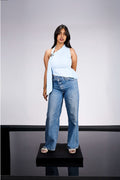 Sky Blue Asymmetrical Top