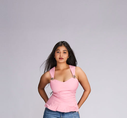 Blush Pink Peplum Top